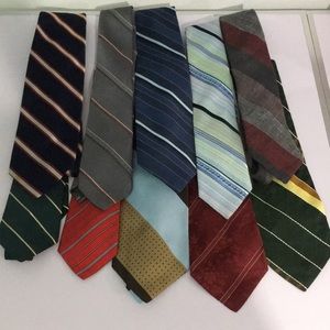 Striped tie lot, ten ties for craft or wear